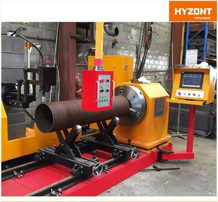 Steel Pipe CNC profile Cutting Machine with Gas cutting Torch and Plasma Cutting torch pipe dia range  300-1200mm