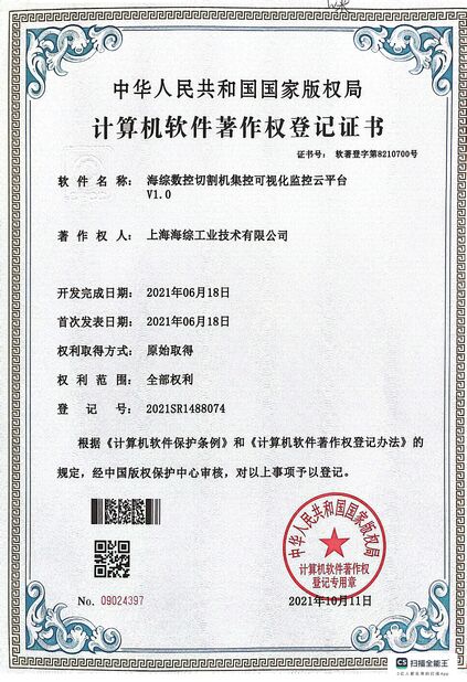中国 Hyzont(Shanghai) Industrial Technologies Co.,Ltd. 認証